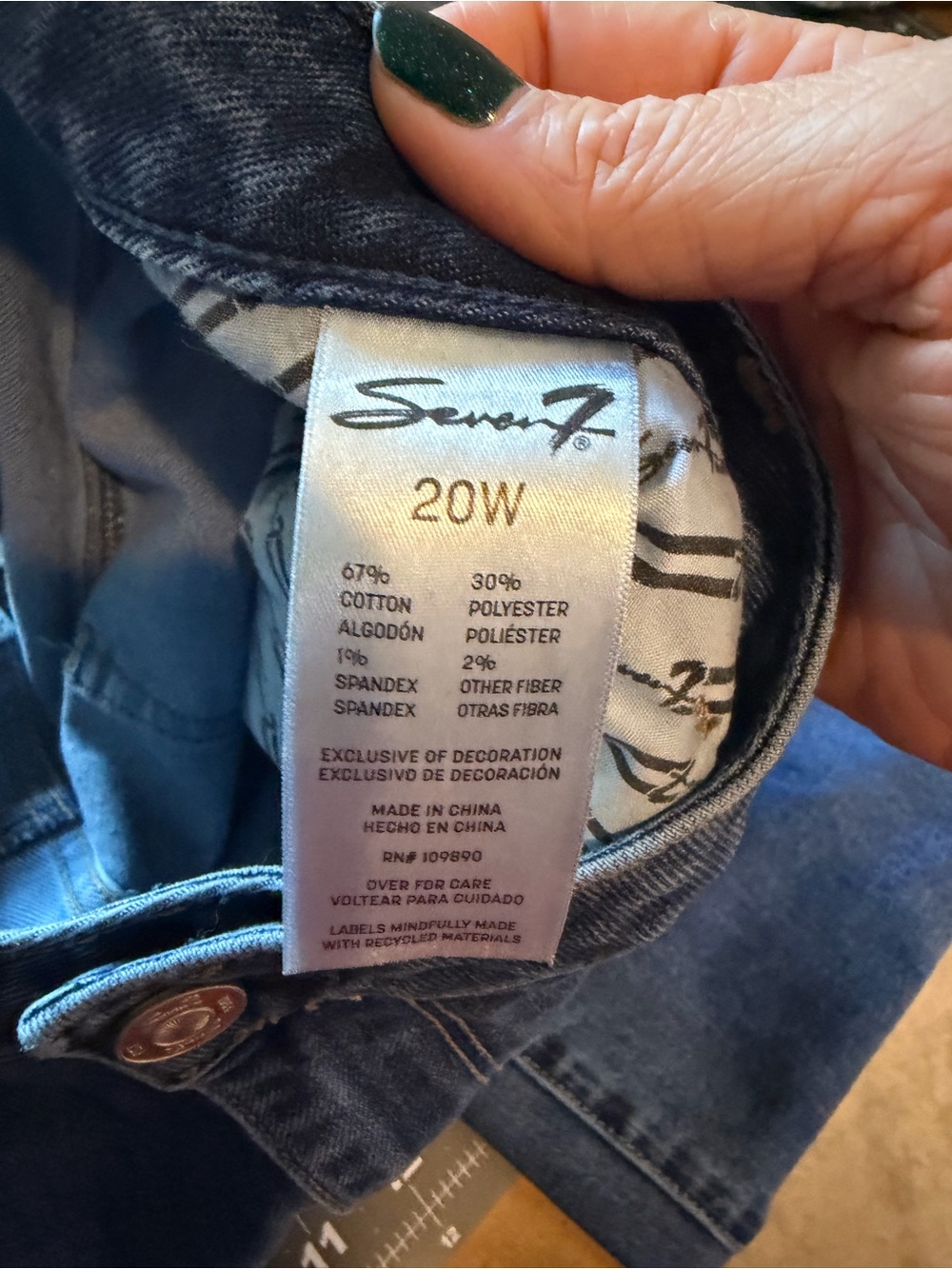 Seven7 Women's Straight Leg Blue Jeans - Picture 4 of 4